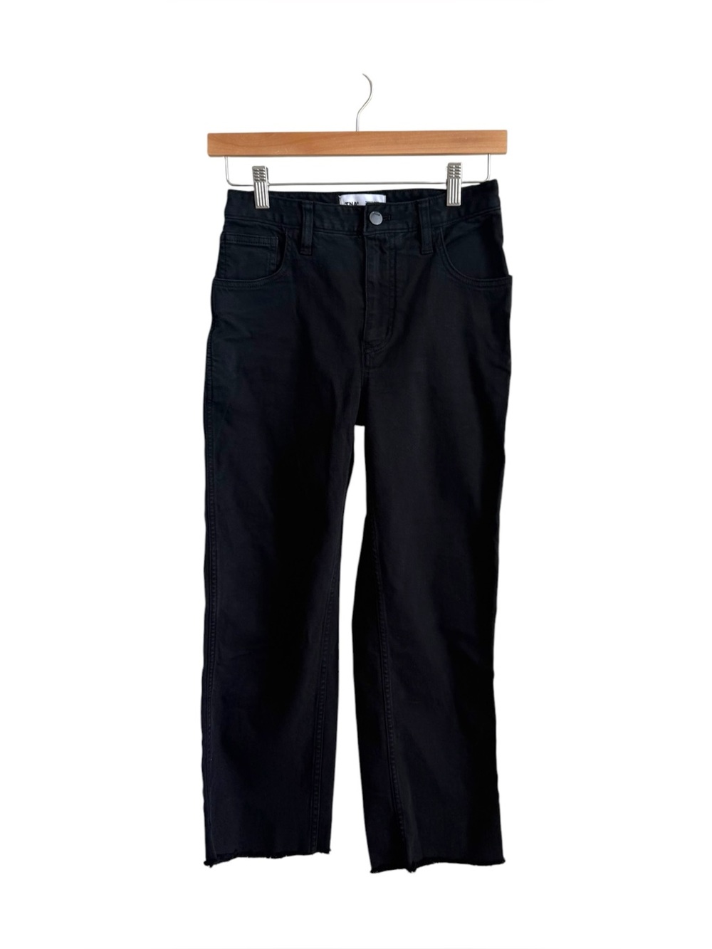 Aritzia TNA 90s Camden Pant Black Cotton Twill Straight Leg Size 2